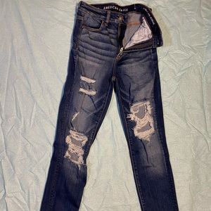 American Eagle Distressed High Waisted Jeans